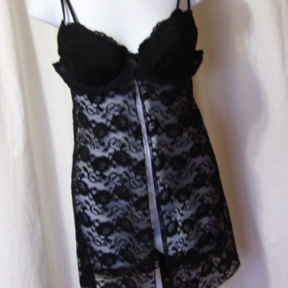 Rampage Black Lace Chemise Nightgown Size M NWOT - Picture 4 of 4